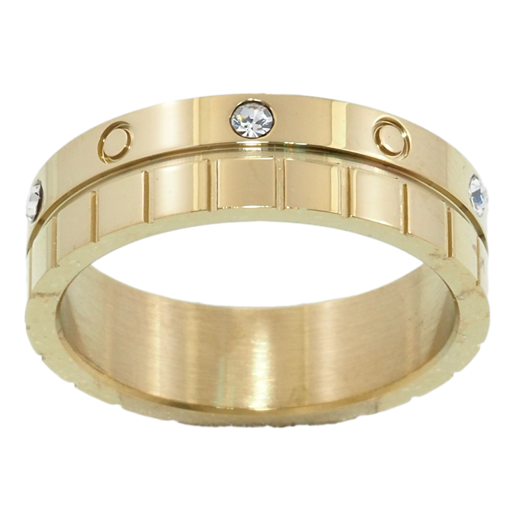 Каблучка Xuping TTM Stainless Steel Колір 14К Вставки цирконію фото №7 Каблучка Xuping TTM Stainless Steel Колір 14К Вставки цирконію фото №7
