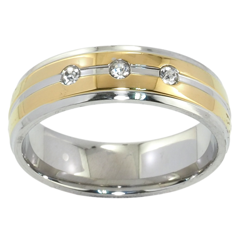 Каблучка Xuping TTM Stainless Steel Колір 14К + Родій Обручка, шир. 6мм фото №1 Каблучка Xuping TTM Stainless Steel Колір 14К + Родій Обручка, шир. 6мм фото №1