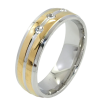Кольцо Xuping TTM Stainless Steel Цвет 14К + Родий Обручальное, шир. 6мм фото №2 Кольцо Xuping TTM Stainless Steel Цвет 14К + Родий Обручальное, шир. 6мм фото №2