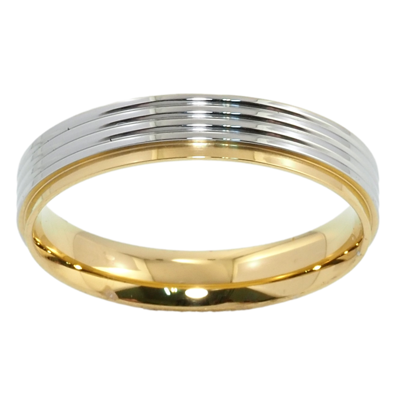 Каблучка Xuping TTM Stainless Steel Колір 14К + Родій Обручка, шир. 4мм фото №8