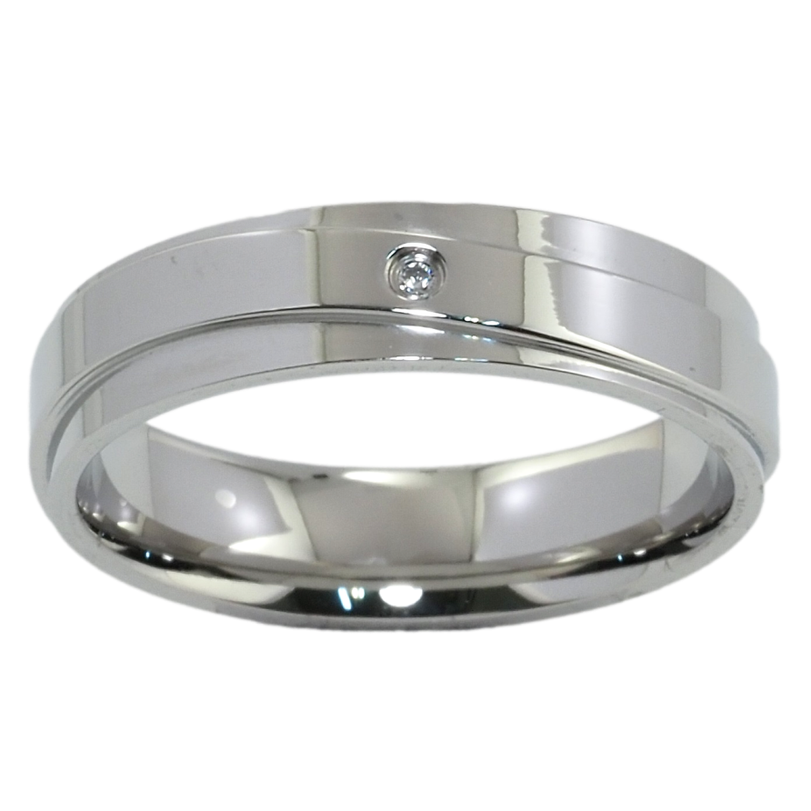 Кольцо Xuping TTM Stainless Steel Цвет Родий Обручальное с узором, шир. 5мм фото №1