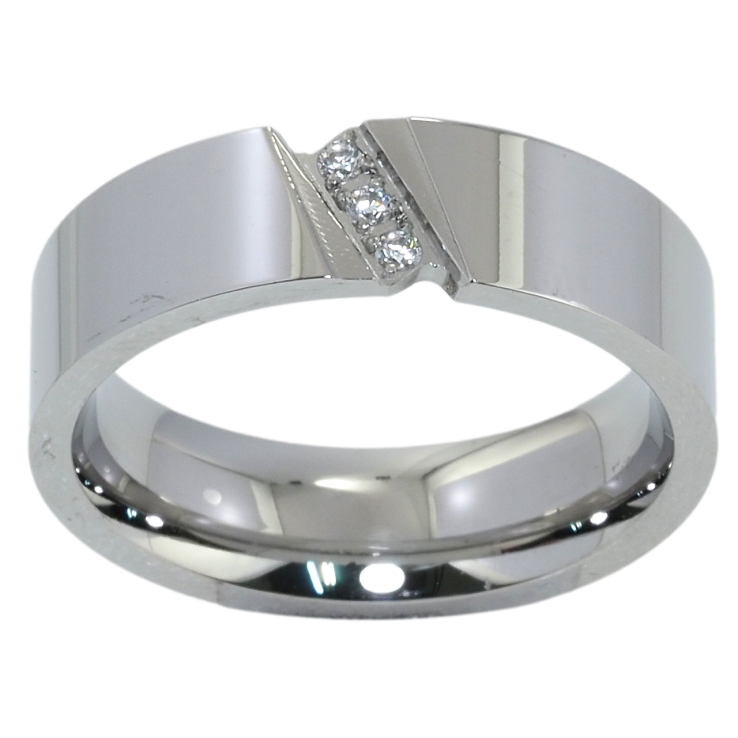 Каблучка Xuping TTM Stainless Steel Колір Родій Обручка з цирконієм, шир. 6мм фото №5 Каблучка Xuping TTM Stainless Steel Колір Родій Обручка з цирконієм, шир. 6мм фото №5