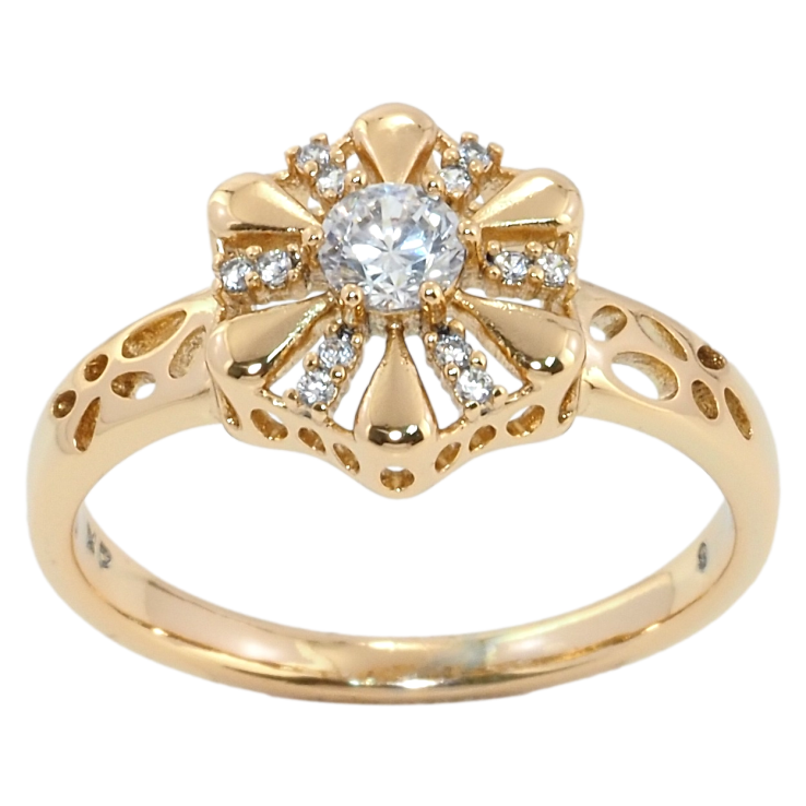 Кольцо Xuping Позолота 18K Декоративный цветок фото №3 Кольцо Xuping Позолота 18K Декоративный цветок фото №3