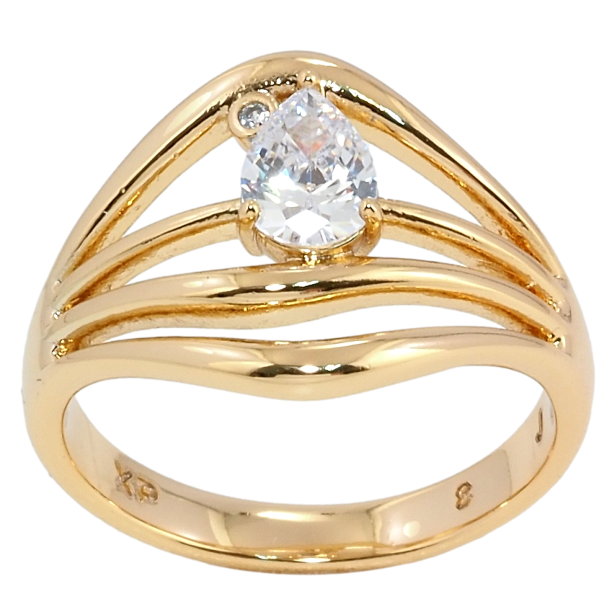 Кольцо Xuping Позолота 18K Узор с фианитом фото №1