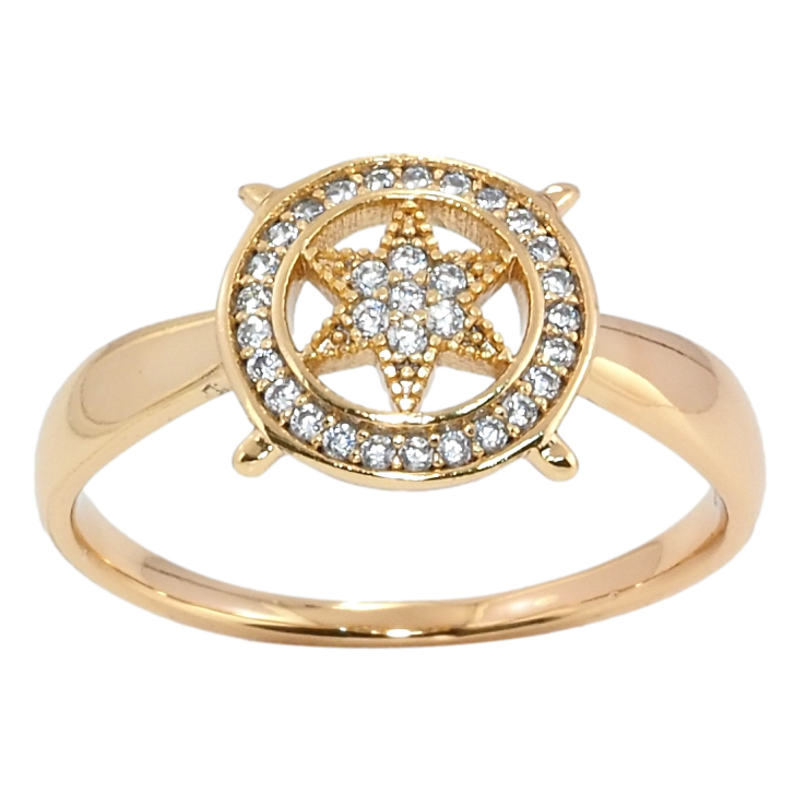 Каблучка Xuping Позолота 18K Зірка в колечку фото №5 Каблучка Xuping Позолота 18K Зірка в колечку фото №5