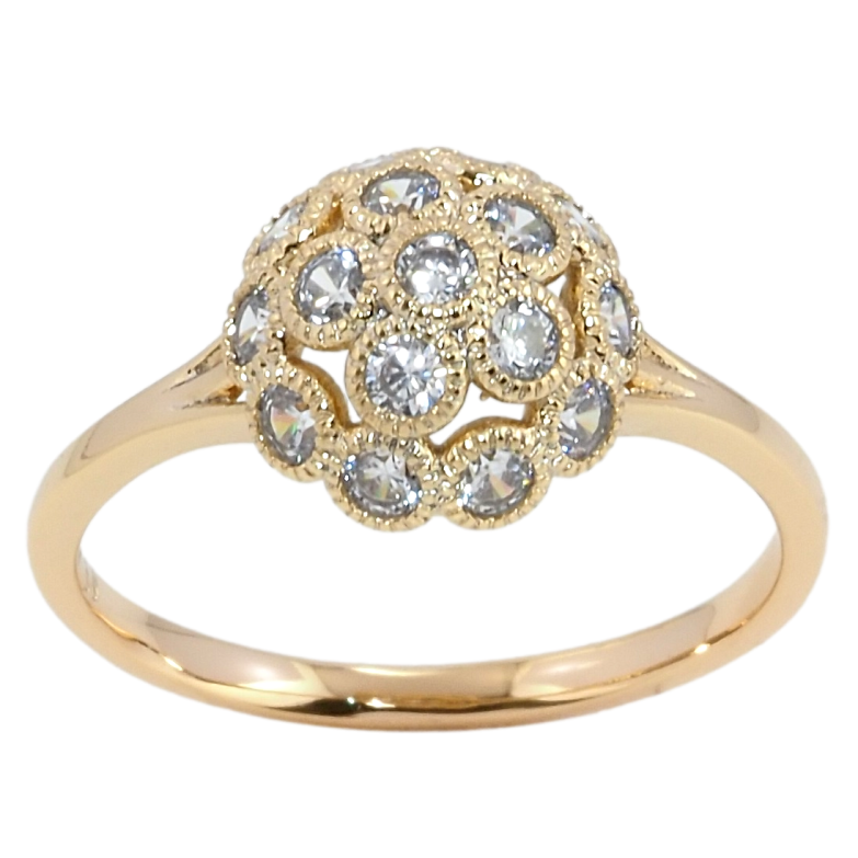 Каблучка Xuping Позолота 18K Купол із цирконію фото №24