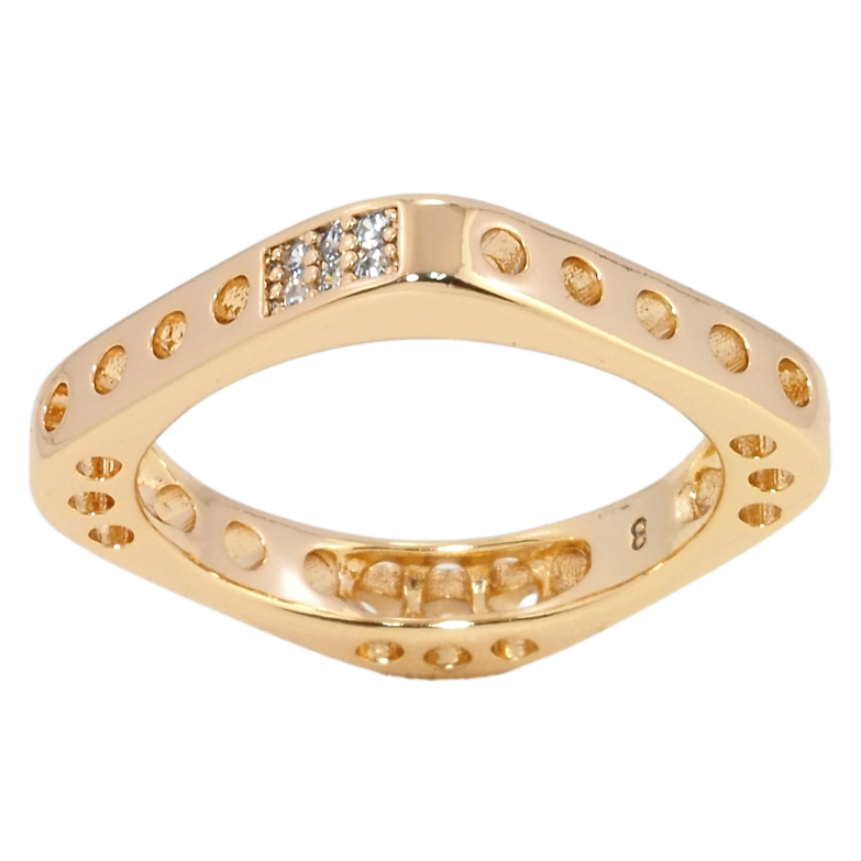 Каблучка Xuping Позолота 18K Квадратне з візерунком фото №1 Каблучка Xuping Позолота 18K Квадратне з візерунком фото №1