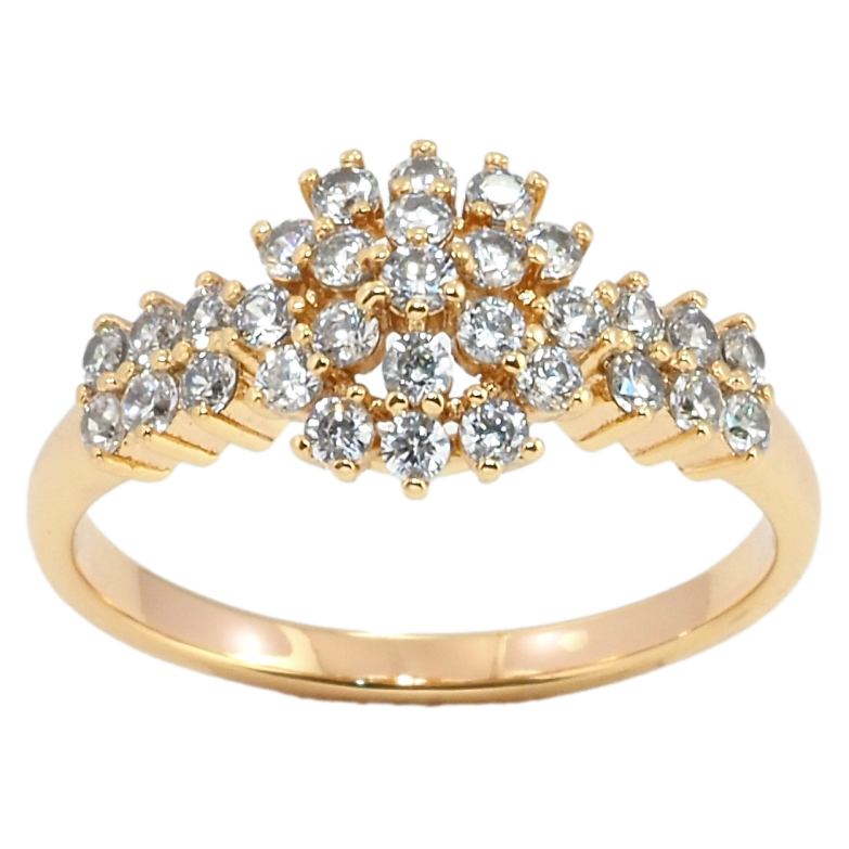 Кольцо Xuping Позолота 18K Инкрустация цирконием фото №4