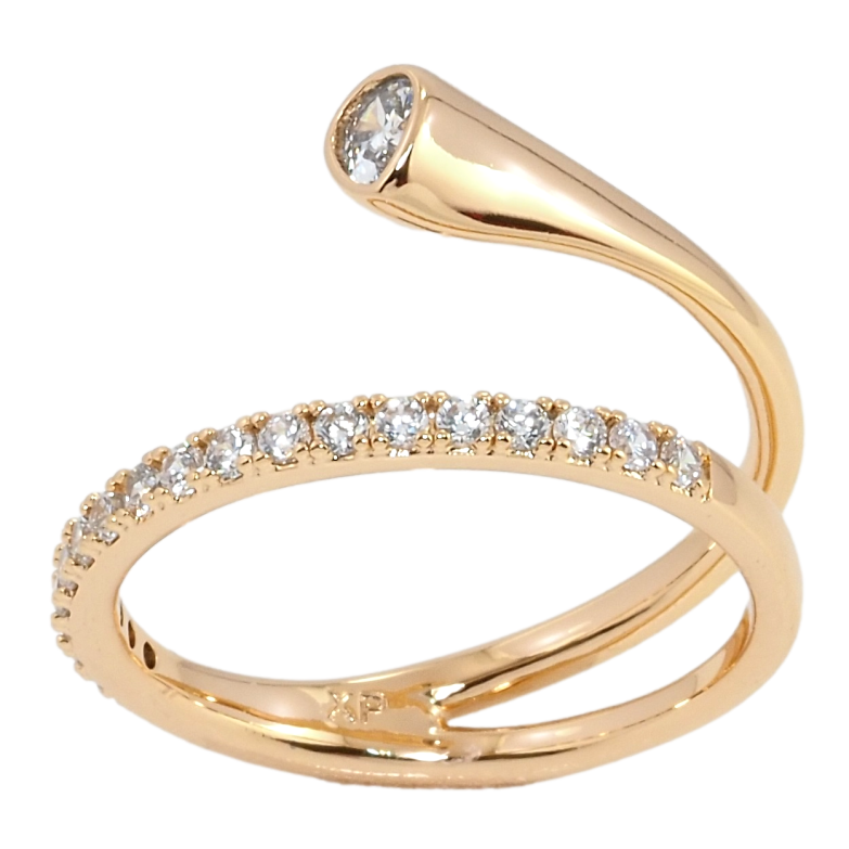 Каблучка Xuping Позолота 18K Доріжка цирконію з фіанітом фото №1 Каблучка Xuping Позолота 18K Доріжка цирконію з фіанітом фото №1