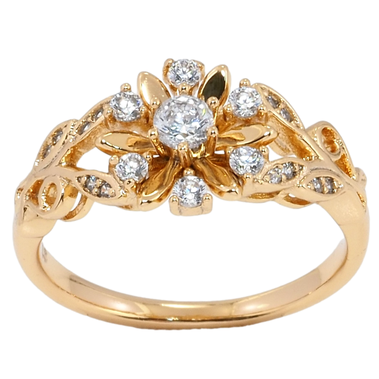 Каблучка Xuping Позолота 18K Квітковий орнамент фото №8 Каблучка Xuping Позолота 18K Квітковий орнамент фото №8