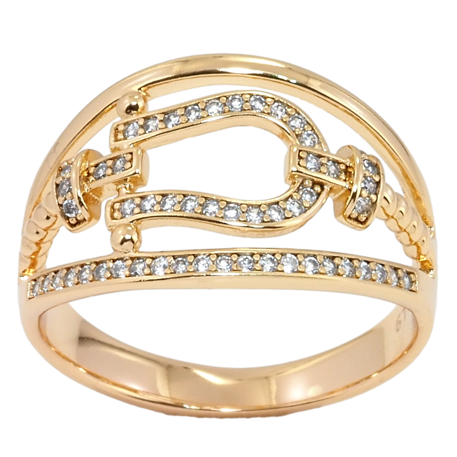 Каблучка Xuping Позолота 18K Декоративний орнамент із цирконієм фото №1 Каблучка Xuping Позолота 18K Декоративний орнамент із цирконієм фото №1
