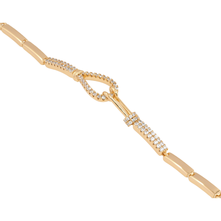 Браслет Xuping Позолота 18K Декоративна петелька з цирконієм довжина 19.5см х 3мм фото №3