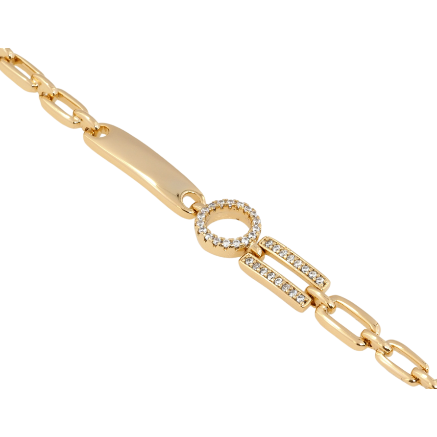 Браслет Xuping Позолота 18K Декоративный узор с цирконием длина с доп. замком 17,19см х 4мм фото №1 Браслет Xuping Позолота 18K Декоративный узор с цирконием длина с доп. замком 17,19см х 4мм фото №1