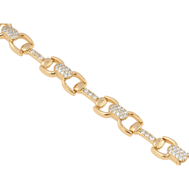 Браслет Xuping Позолота 18K Декоративний орнамент з цирконієм довжина з дод. замком 17,19см х 2-8мм фото №2