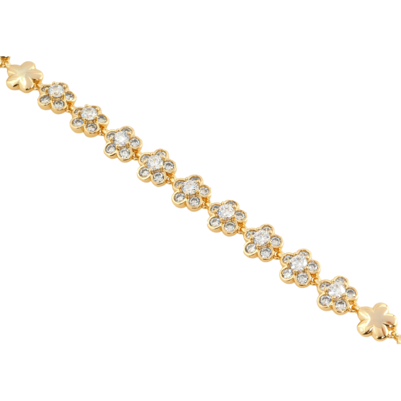 Браслет Xuping Позолота 18K Квіточки довжина з дод. замком 17,19см х 8мм фото №1