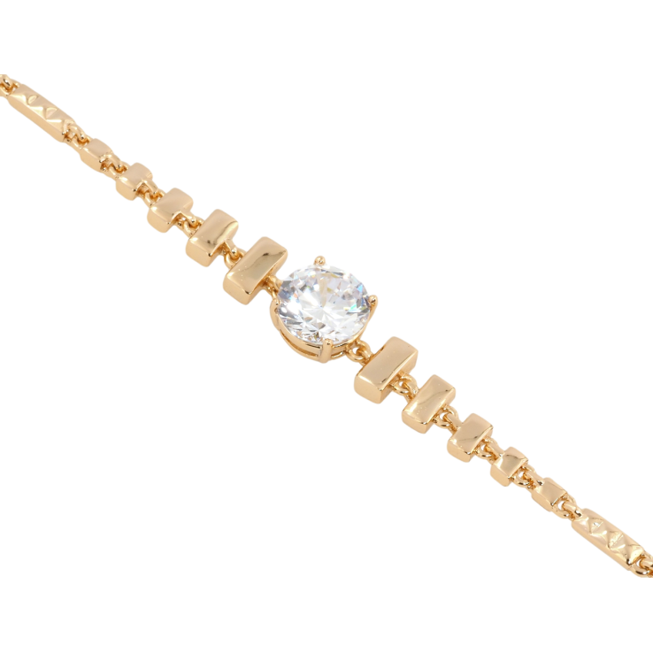 Браслет Xuping Позолота 18K Декоративний візерунок з фіанітом довжина з дод. замком 17,19см х 2мм фото №5