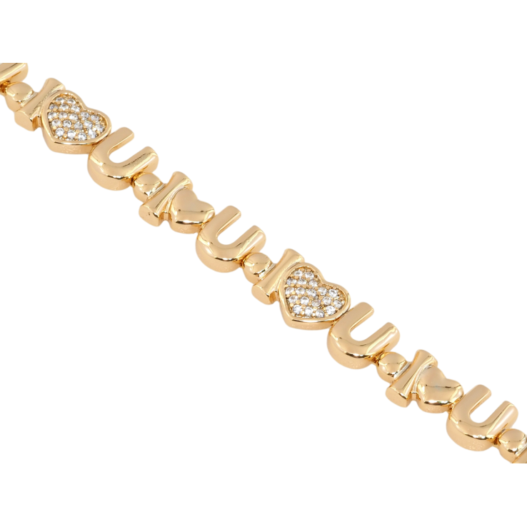 Браслет Xuping Позолота 18K I Love You довжина з дод. замком 16.5,18.5см х 7мм фото №20