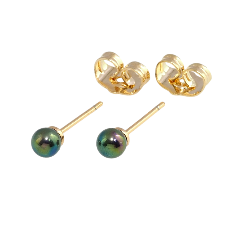Серьги Xuping Позолота 18K пусеты Черные жемчужины ø 4мм фото №9 Серьги Xuping Позолота 18K пусеты Черные жемчужины ø 4мм фото №9