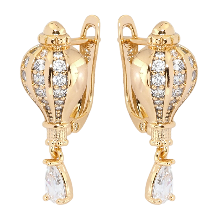 Серьги Xuping Позолота 18K английский замок Декоративные с кристальными подвесками фото №7 Серьги Xuping Позолота 18K английский замок Декоративные с кристальными подвесками фото №7