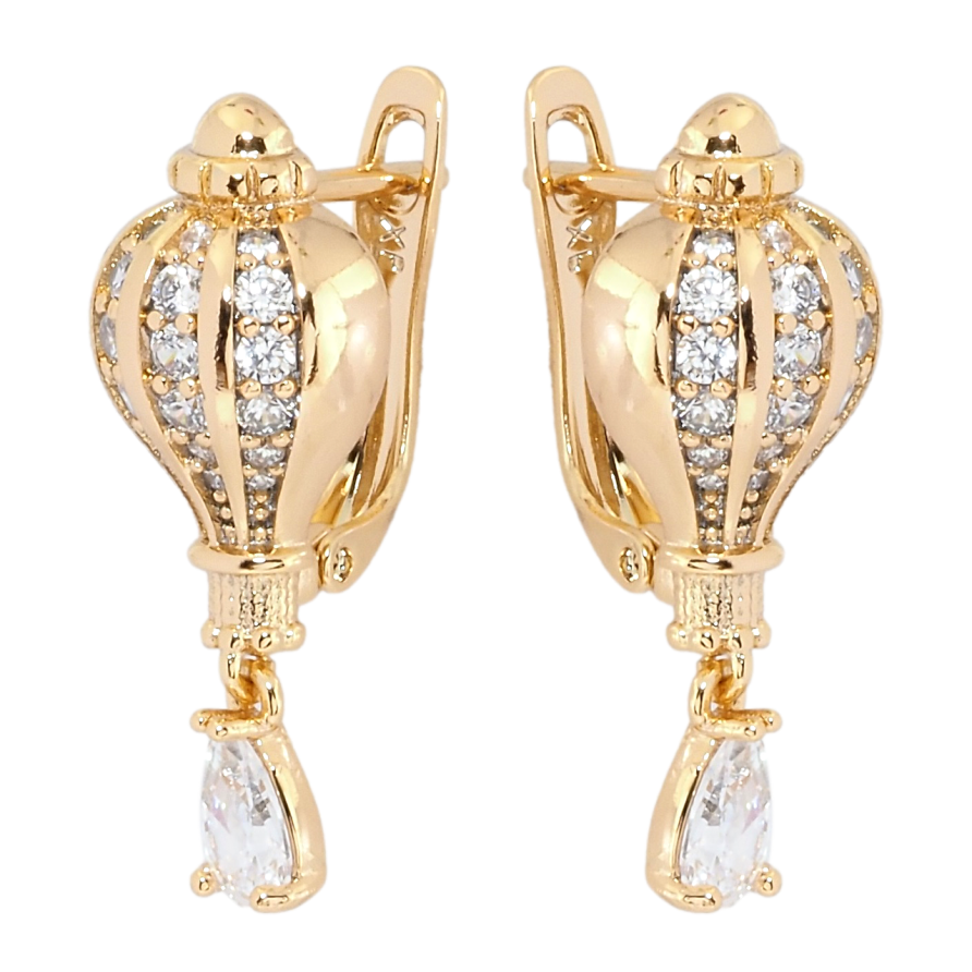 Серьги Xuping Позолота 18K английский замок Декоративные с кристальными подвесками фото №1 Серьги Xuping Позолота 18K английский замок Декоративные с кристальными подвесками фото №1
