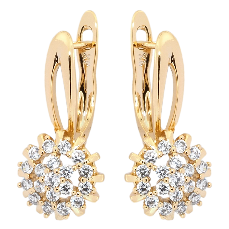 Серьги Xuping Позолота 18K английский замок Декоративный цветок с цирконием фото №19 Серьги Xuping Позолота 18K английский замок Декоративный цветок с цирконием фото №19