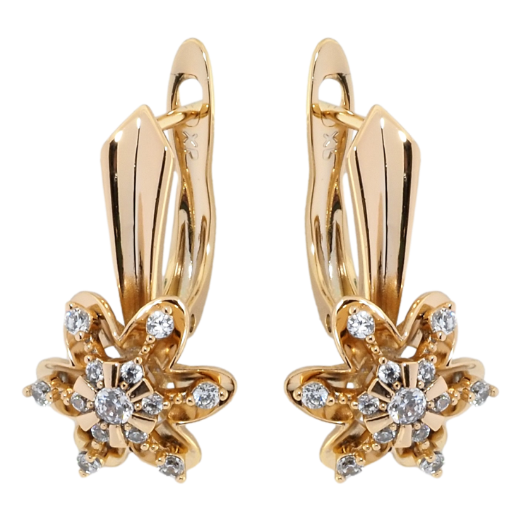 Серьги Xuping Позолота 18K английский замок Цветочки фото №11 Серьги Xuping Позолота 18K английский замок Цветочки фото №11