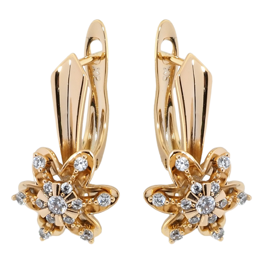 Серьги Xuping Позолота 18K английский замок Цветочки фото №1 Серьги Xuping Позолота 18K английский замок Цветочки фото №1