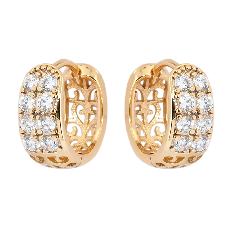 Сережки Xuping Позолота 18K колечка Інкрустація цирконієм фото №10 Сережки Xuping Позолота 18K колечка Інкрустація цирконієм фото №10