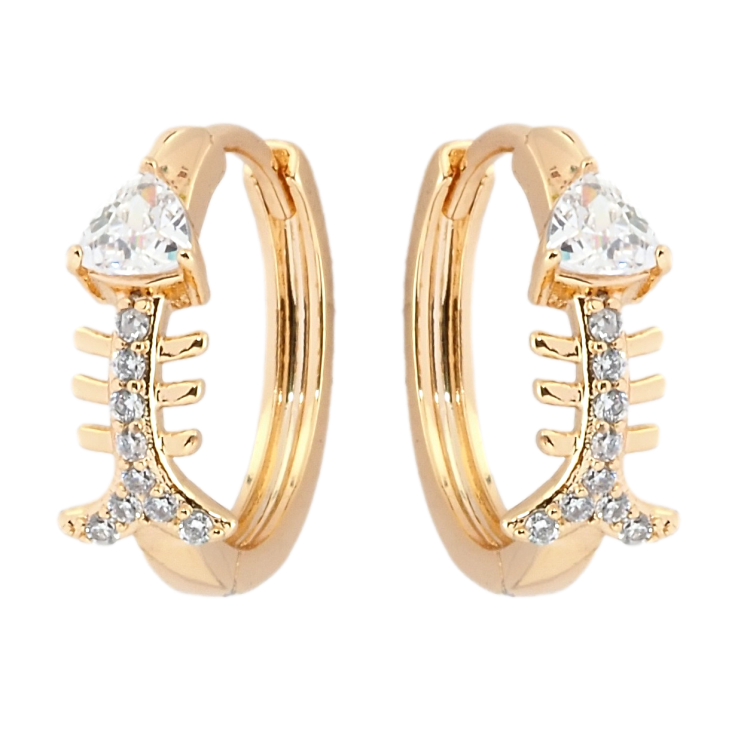 Сережки Xuping Позолота 18K колечка Рибки з цирконієм фото №13 Сережки Xuping Позолота 18K колечка Рибки з цирконієм фото №13