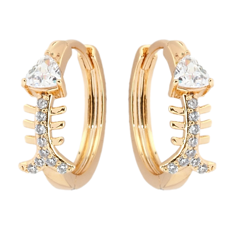 Сережки Xuping Позолота 18K колечка Рибки з цирконієм фото №19 Сережки Xuping Позолота 18K колечка Рибки з цирконієм фото №19