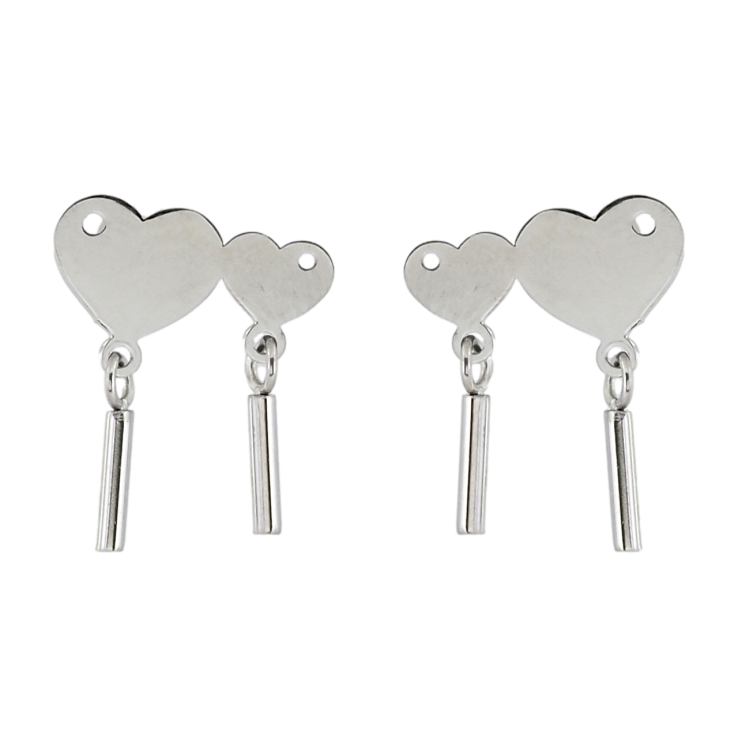 Сережки Xuping TTM Stainless Steel колір Родій пусети Підвіски серця фото №9 Сережки Xuping TTM Stainless Steel колір Родій пусети Підвіски серця фото №9