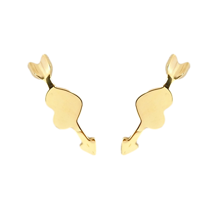 Сережки Xuping TTM Stainless Steel колір 14K пусети Серце пронизане стрілою фото №5 Сережки Xuping TTM Stainless Steel колір 14K пусети Серце пронизане стрілою фото №5