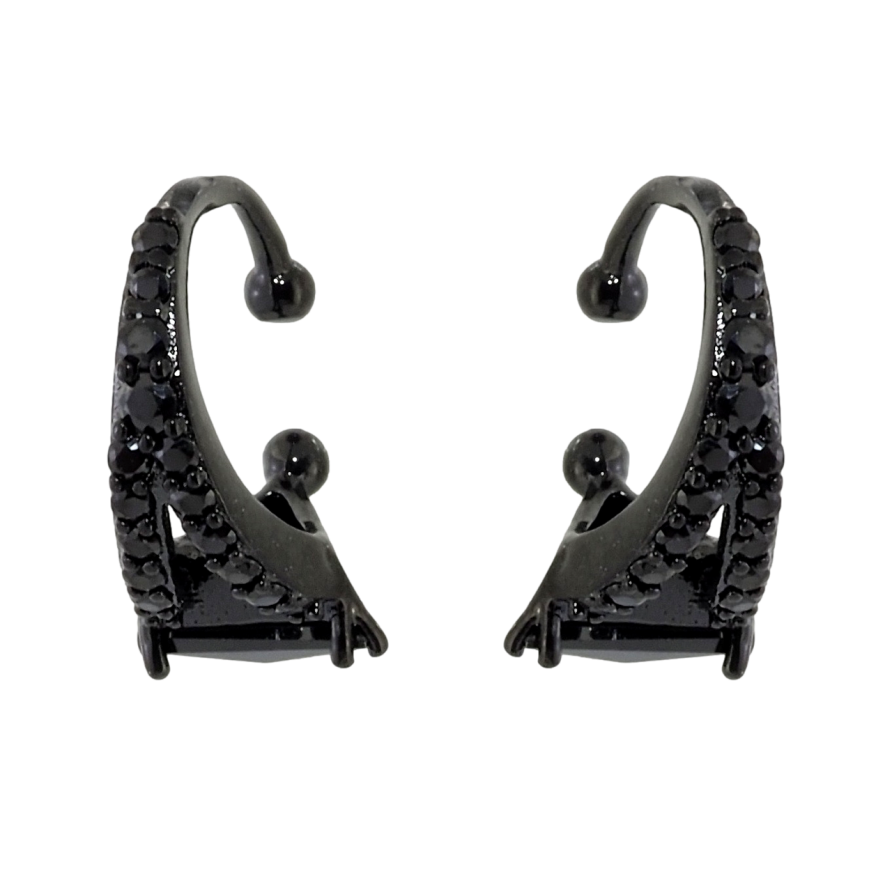Серьги Xuping Позолота Black (черное золото) каффы Инкрустация черным цирконием фото №1 Серьги Xuping Позолота Black (черное золото) каффы Инкрустация черным цирконием фото №1