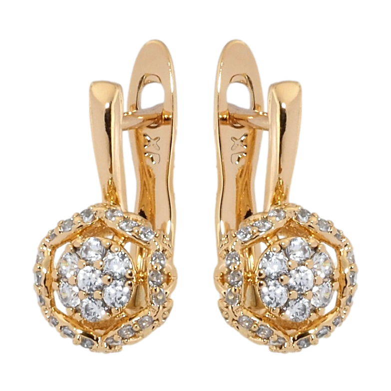 Сережки Xuping Позолота 18K англійський замок Інкрустація цирконієм фото №5 Сережки Xuping Позолота 18K англійський замок Інкрустація цирконієм фото №5