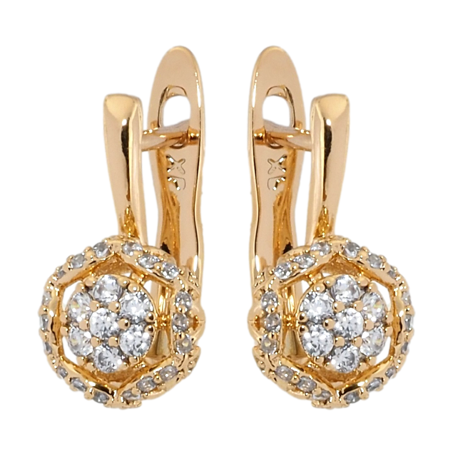 Серьги Xuping Позолота 18K английский замок Инкрустация цирконием фото №1 Серьги Xuping Позолота 18K английский замок Инкрустация цирконием фото №1