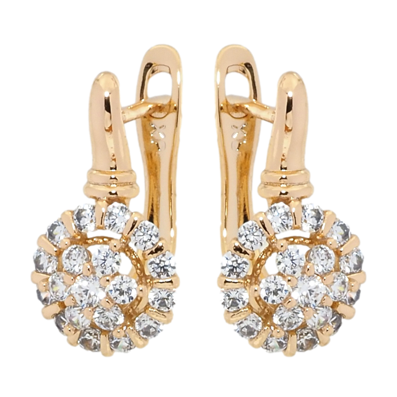 Сережки Xuping Позолота 18K англійський замок Інкрустація цирконієм фото №11 Сережки Xuping Позолота 18K англійський замок Інкрустація цирконієм фото №11