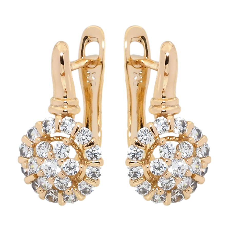 Серьги Xuping Позолота 18K английский замок Инкрустация цирконием фото №1 Серьги Xuping Позолота 18K английский замок Инкрустация цирконием фото №1