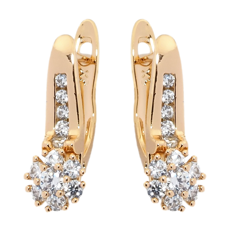 Серьги Xuping Позолота 18K английский замок Цветочки с цирконием фото №25 Серьги Xuping Позолота 18K английский замок Цветочки с цирконием фото №25