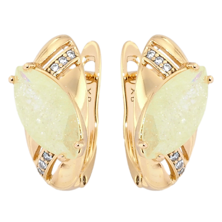 Серьги Xuping Позолота 18K английский замок Овалы с желтыми фианитами фото №5 Серьги Xuping Позолота 18K английский замок Овалы с желтыми фианитами фото №5