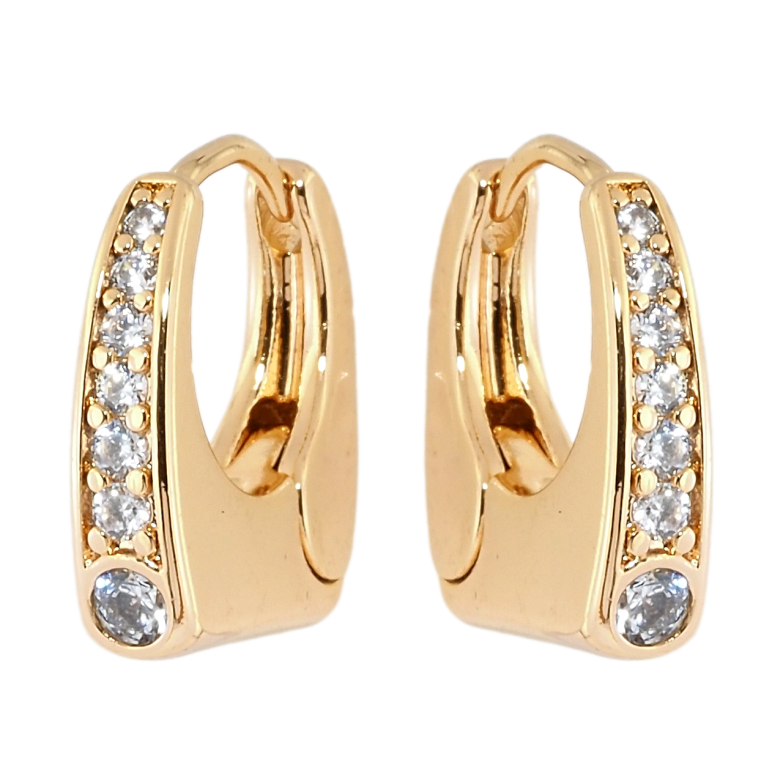 Сережки Xuping Позолота 18K колечка Доріжки цирконію фото №23 Сережки Xuping Позолота 18K колечка Доріжки цирконію фото №23