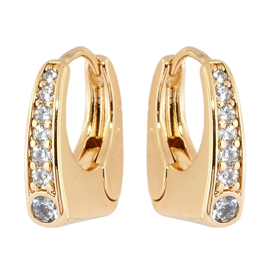 Сережки Xuping Позолота 18K колечка Доріжки цирконію фото №1 Сережки Xuping Позолота 18K колечка Доріжки цирконію фото №1