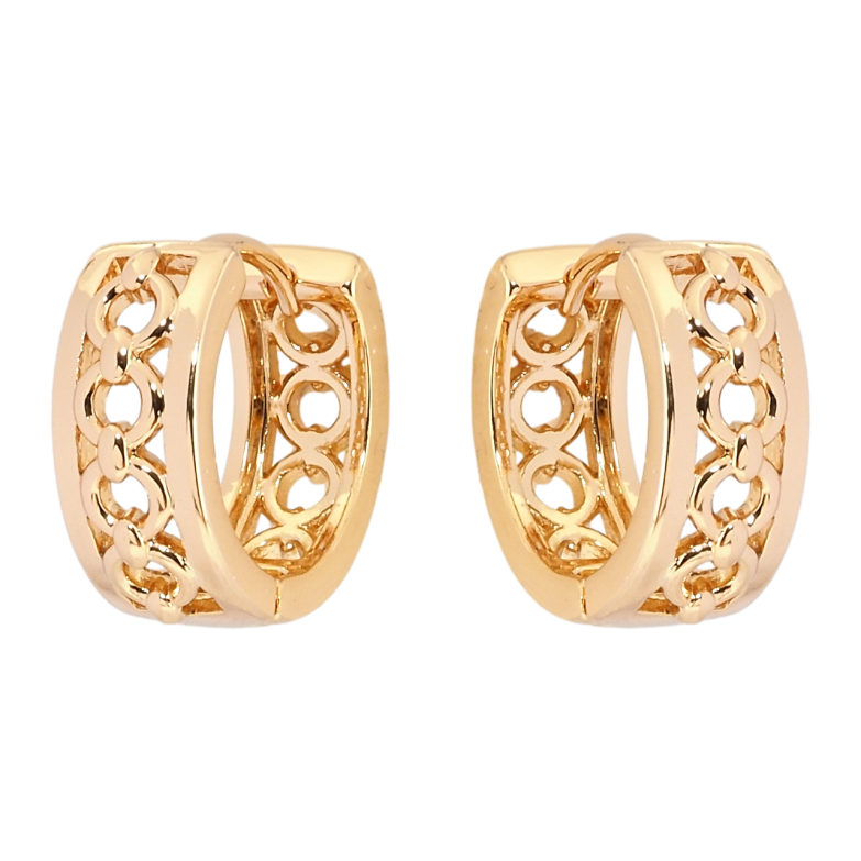 Сережки Xuping Позолота 18K колечка Декоративний різьблений орнамент фото №12 Сережки Xuping Позолота 18K колечка Декоративний різьблений орнамент фото №12