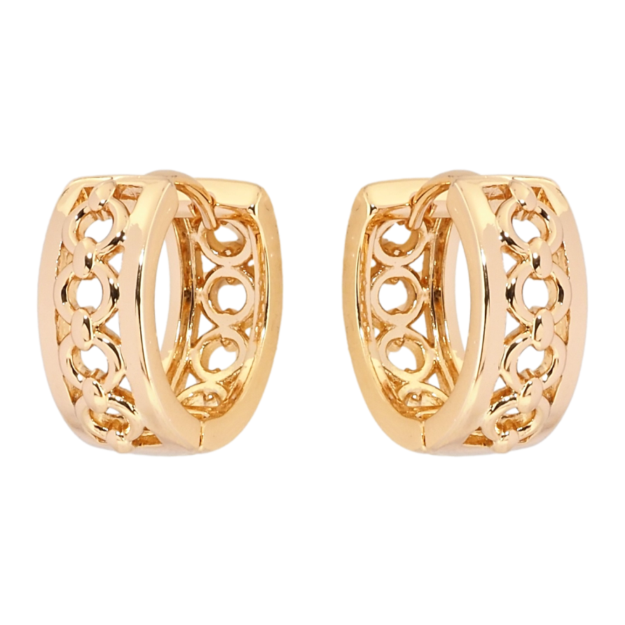 Серьги Xuping Позолота 18K колечки Декоративный резной орнамент фото №1 Серьги Xuping Позолота 18K колечки Декоративный резной орнамент фото №1