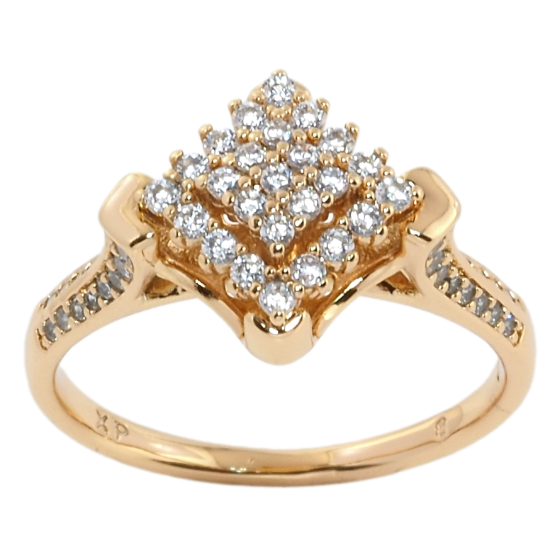Каблучка Xuping Позолота 18K Ромб інкрустація цирконієм фото №4 Каблучка Xuping Позолота 18K Ромб інкрустація цирконієм фото №4
