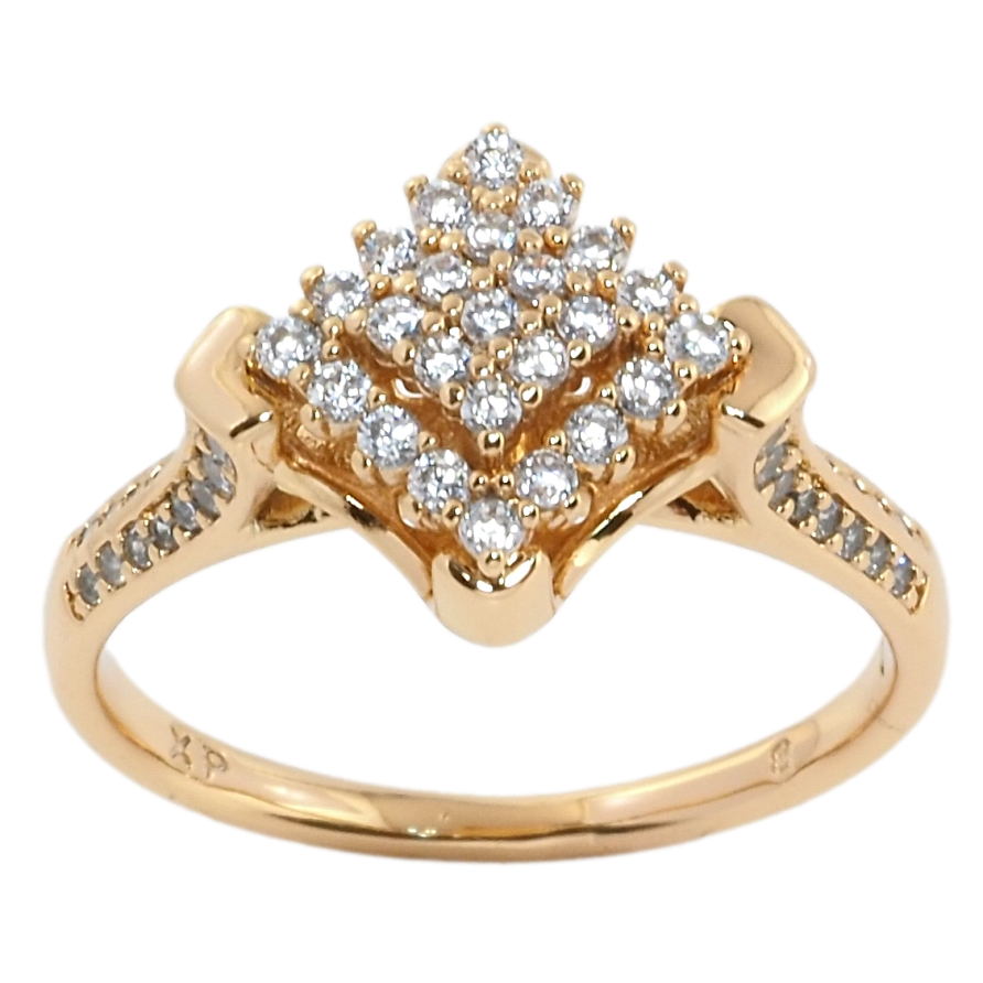 Каблучка Xuping Позолота 18K Ромб інкрустація цирконієм фото №1 Каблучка Xuping Позолота 18K Ромб інкрустація цирконієм фото №1