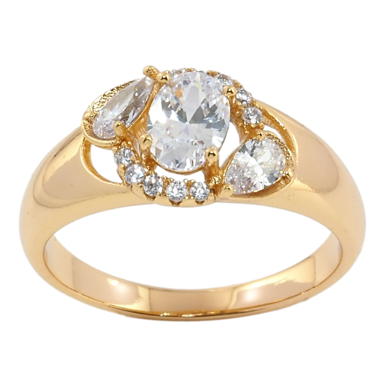 Каблучка Xuping Позолота 18K Розсип кристалів фото №1 Каблучка Xuping Позолота 18K Розсип кристалів фото №1