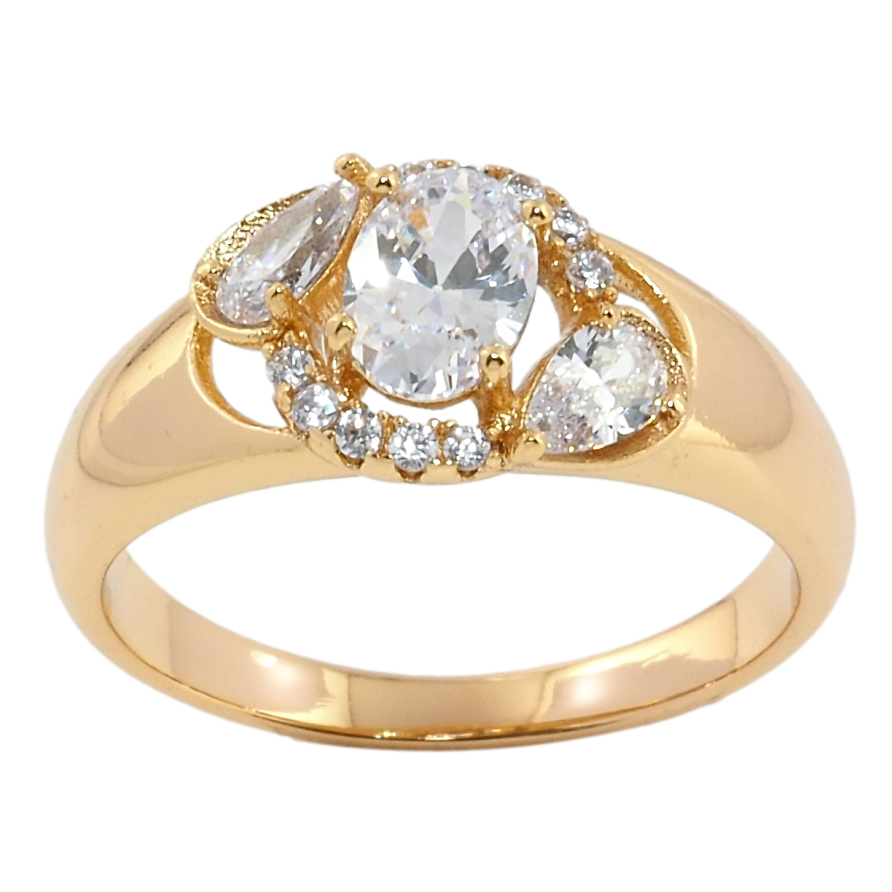 Каблучка Xuping Позолота 18K Розсип кристалів фото №1 Каблучка Xuping Позолота 18K Розсип кристалів фото №1