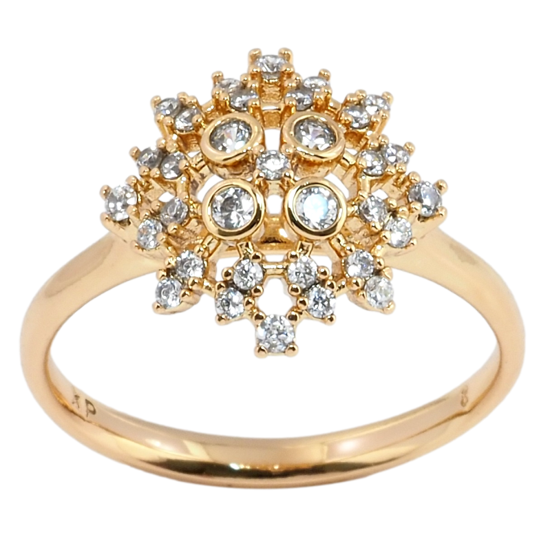 Кольцо Xuping Позолота 18K Инкрустация цирконием фото №3