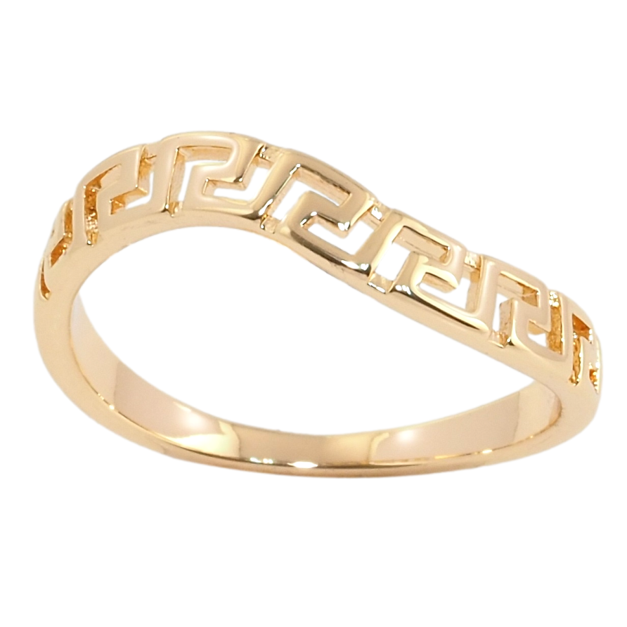 Кольцо Xuping Позолота 18K Волнистая меандровая линия фото №1