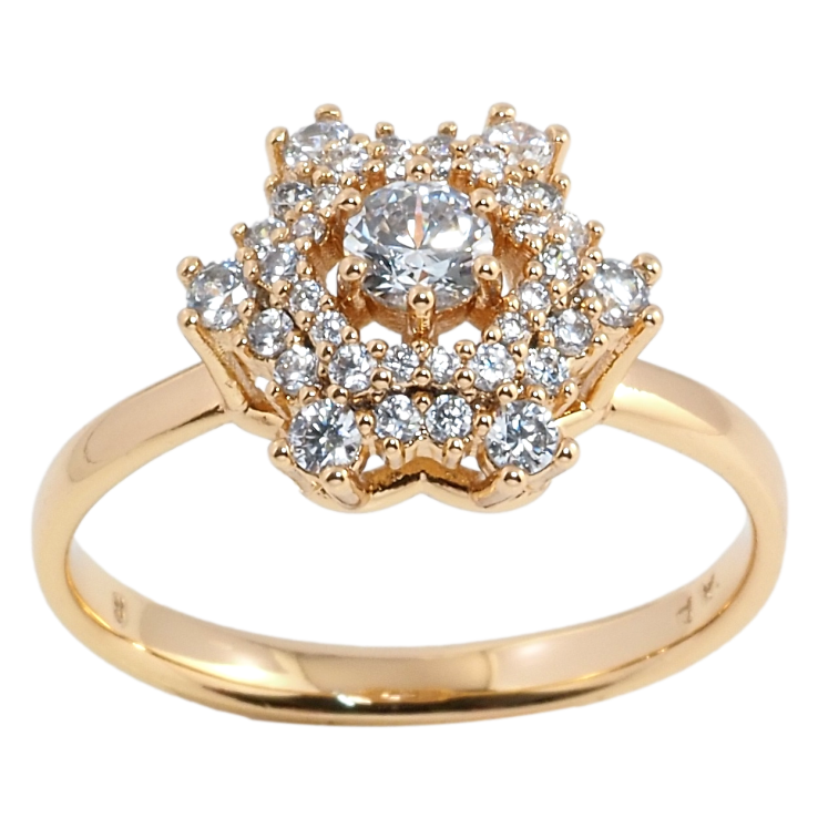 Каблучка Xuping Позолота 18K Інкрустація цирконієм фото №6